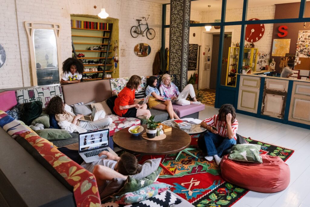 Friends Gathered in the Common Room